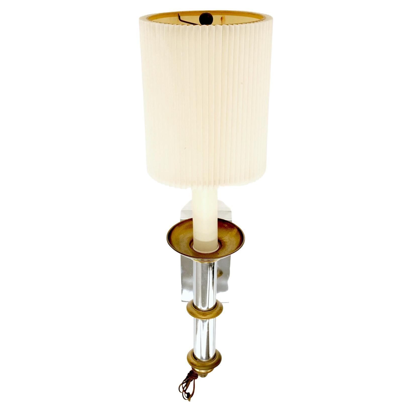 Mid-Century Modern Fine Chrome Brass Mid Century Modern Sconce Light Fixture Lamp For Sale