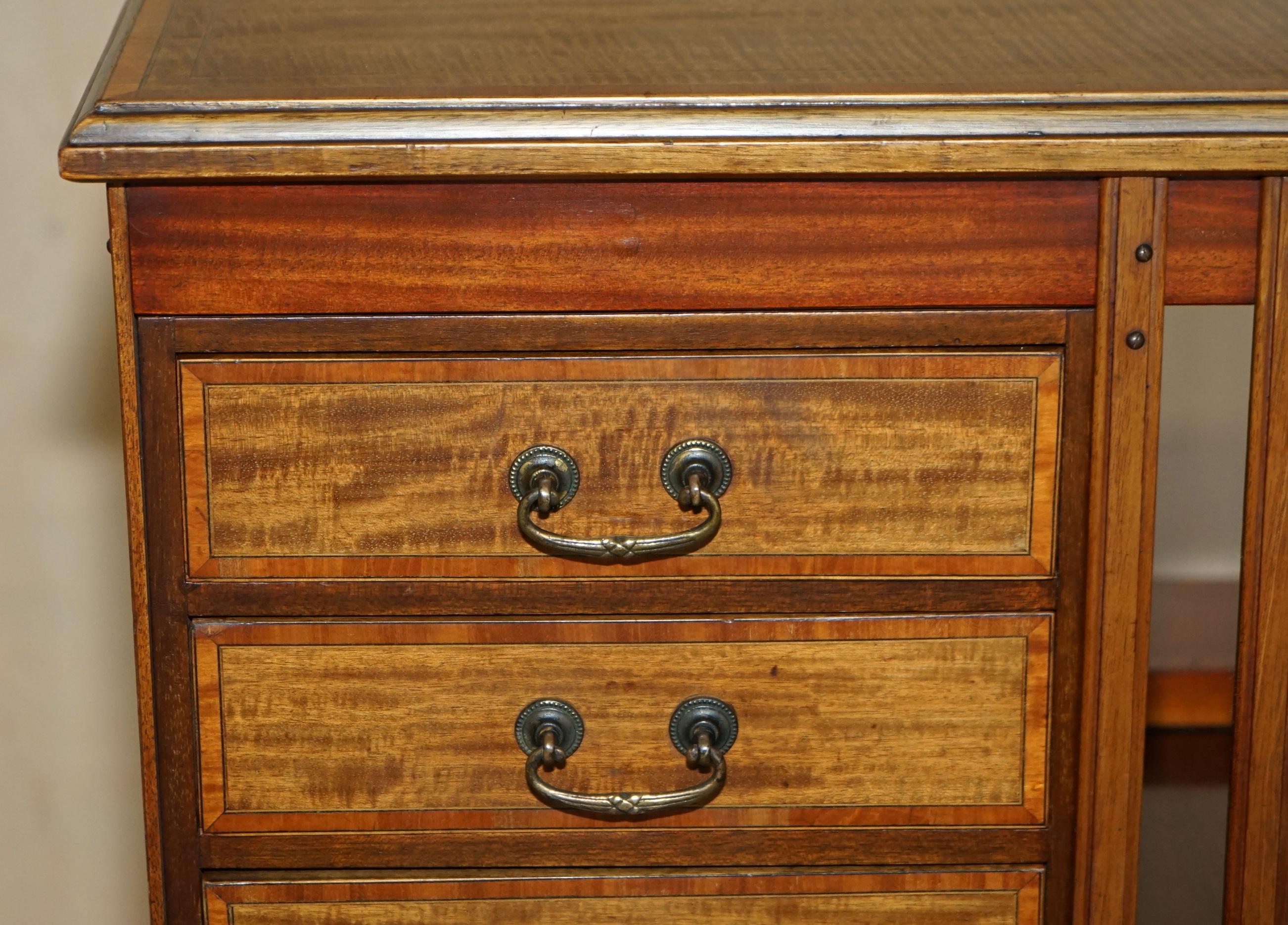 Hand-Crafted Fine circa 1880 Antique Victorian Walnut Revolving Bookcase Book Table Drawers For Sale