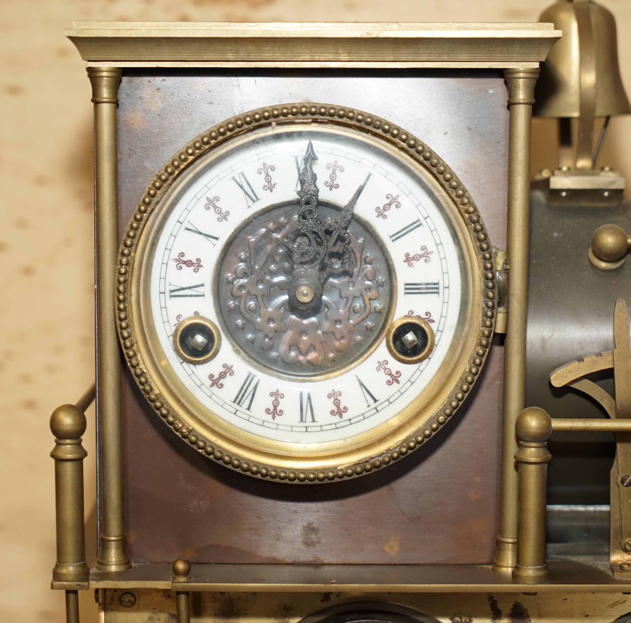 train clock with moving train
