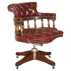 Fino circa 1900 Antiguo Chesterfield Oxblood Capitanes Sillas Hillcrest Movimiento