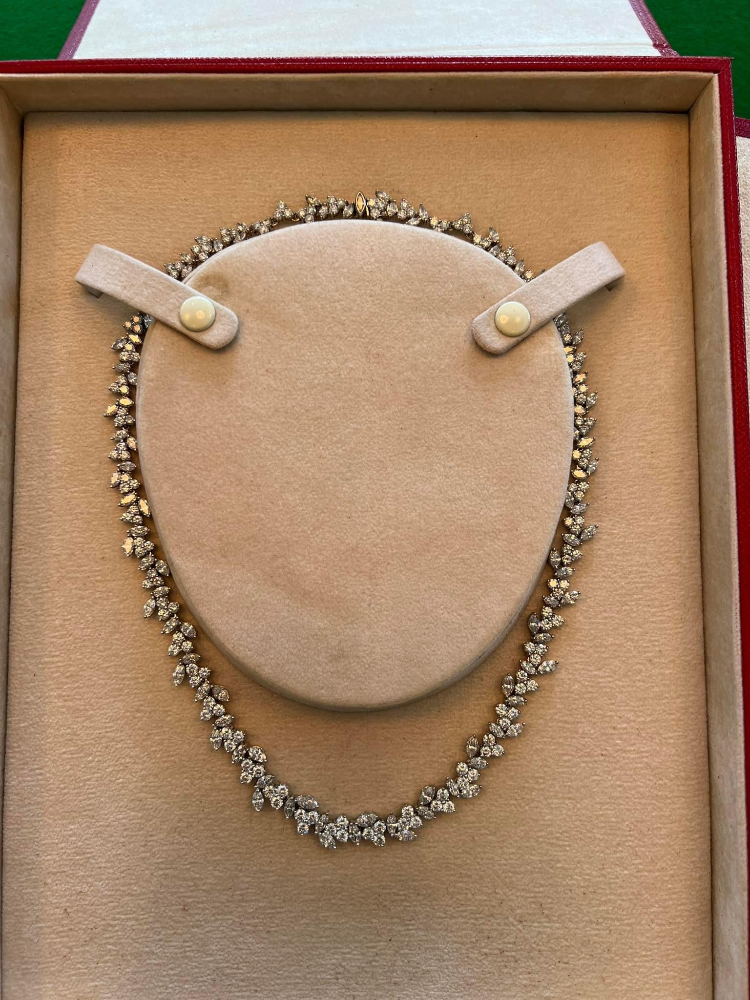 Women's or Men's Fine circa 1910 Cartier Paris 15.4 Ct Diamond & Platinum Necklace