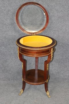 Fine Circular French Mahogany Bronze Mounted Louis XV Style Vitrine Table