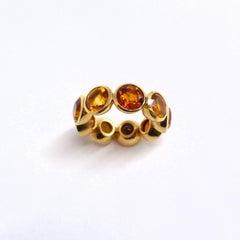 Ring in Rose Gold with 10 Citrines round 7mm.