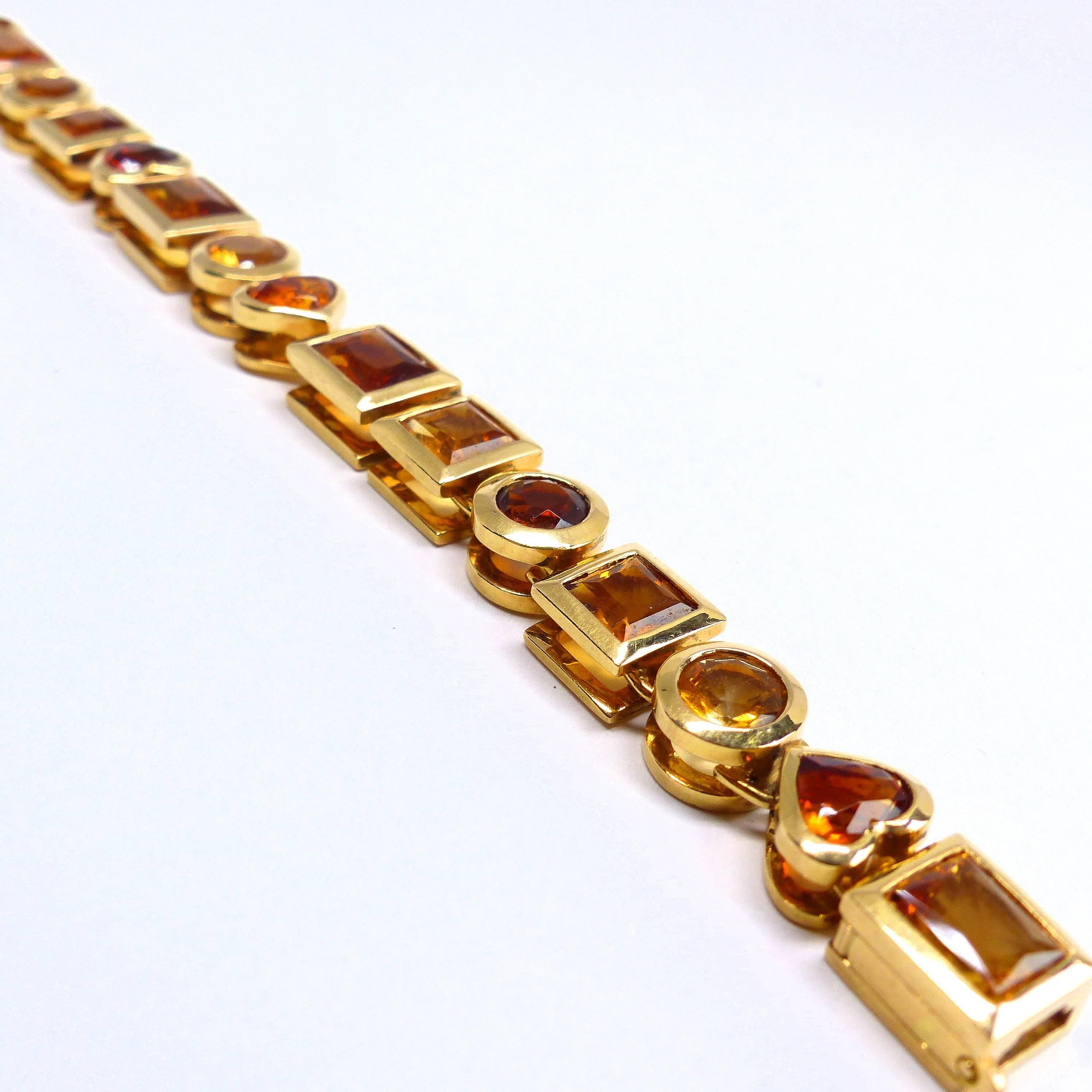 Armband aus 18 Karat Gold mit feinem Citrin  (Asscher-Schliff) im Angebot