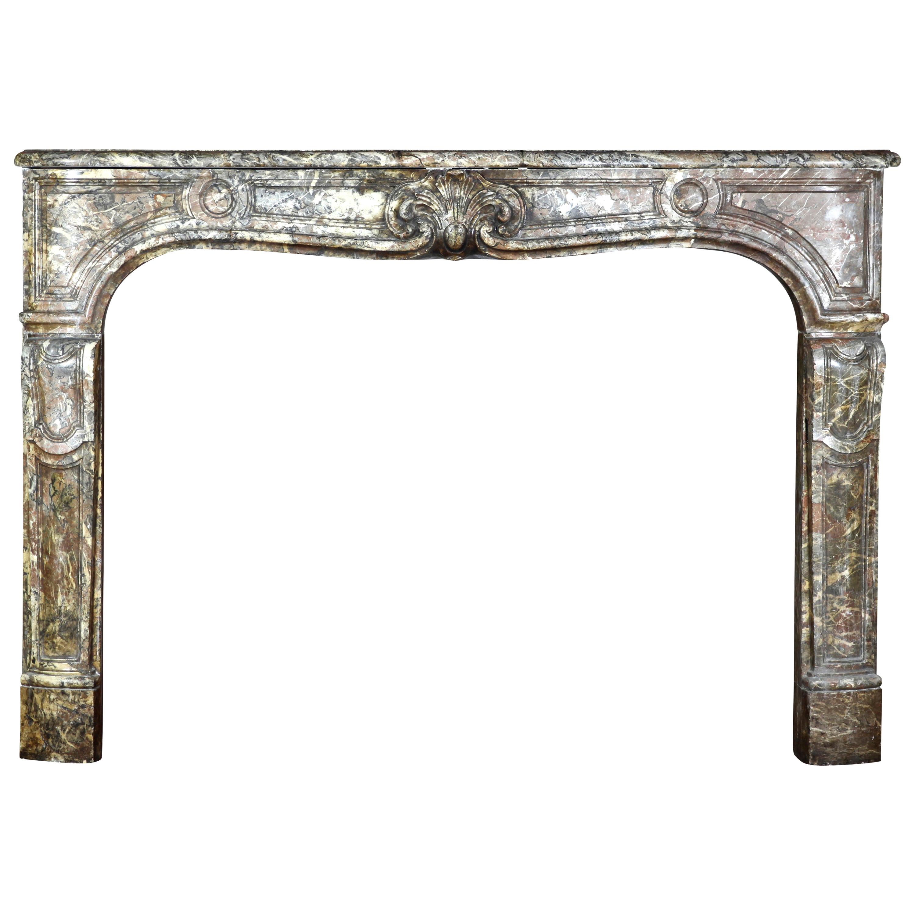 Fine Classic French Regency Period Antique Fireplace Surround in Marble For Sale