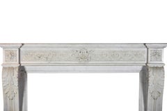 Fine Classic Vintage Fireplace Surround in White Carrara Marble