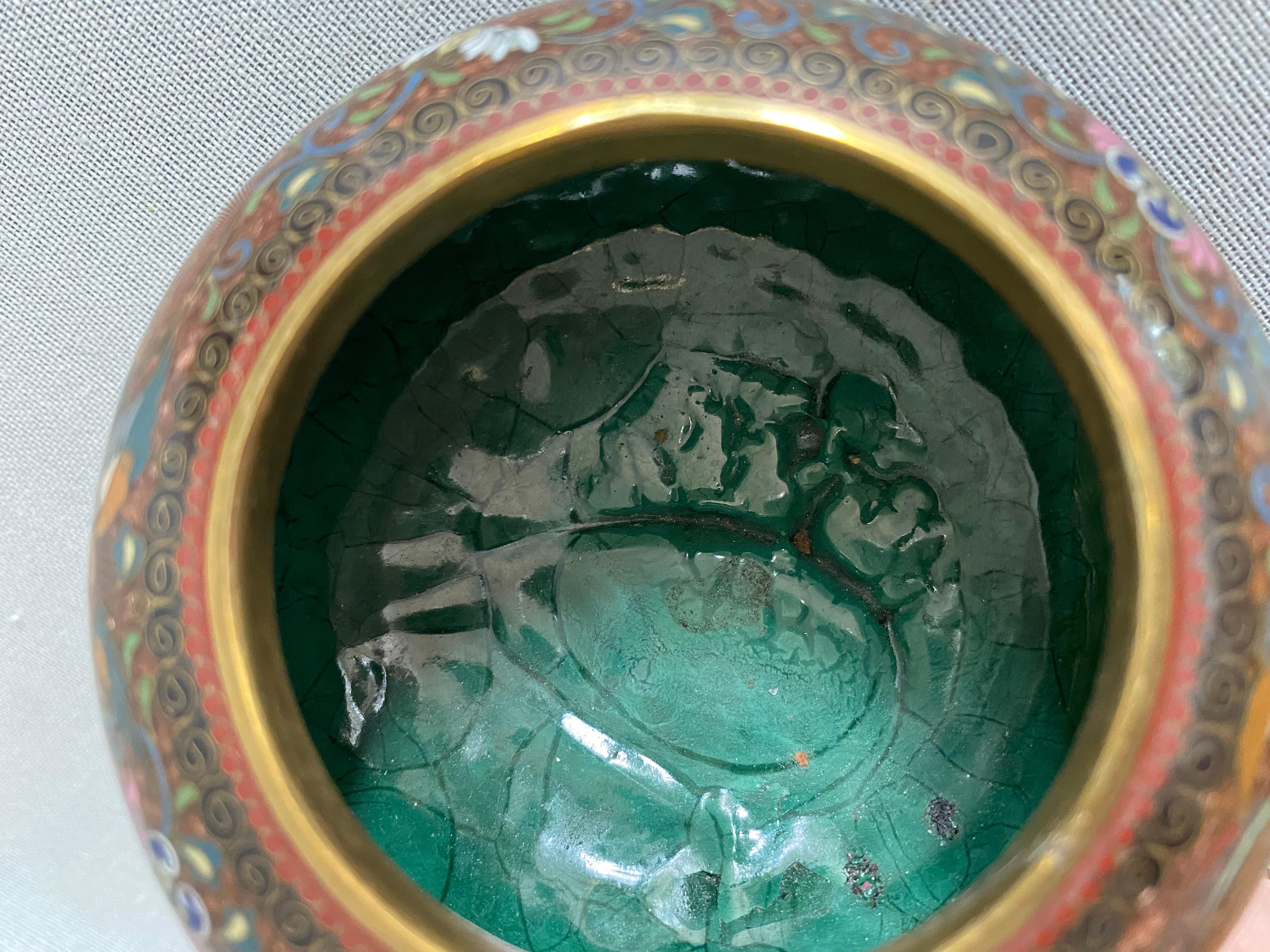 Fine Cloisonne Lidded Box, Japan, Meiji Era, with Phoenix Decoration 3