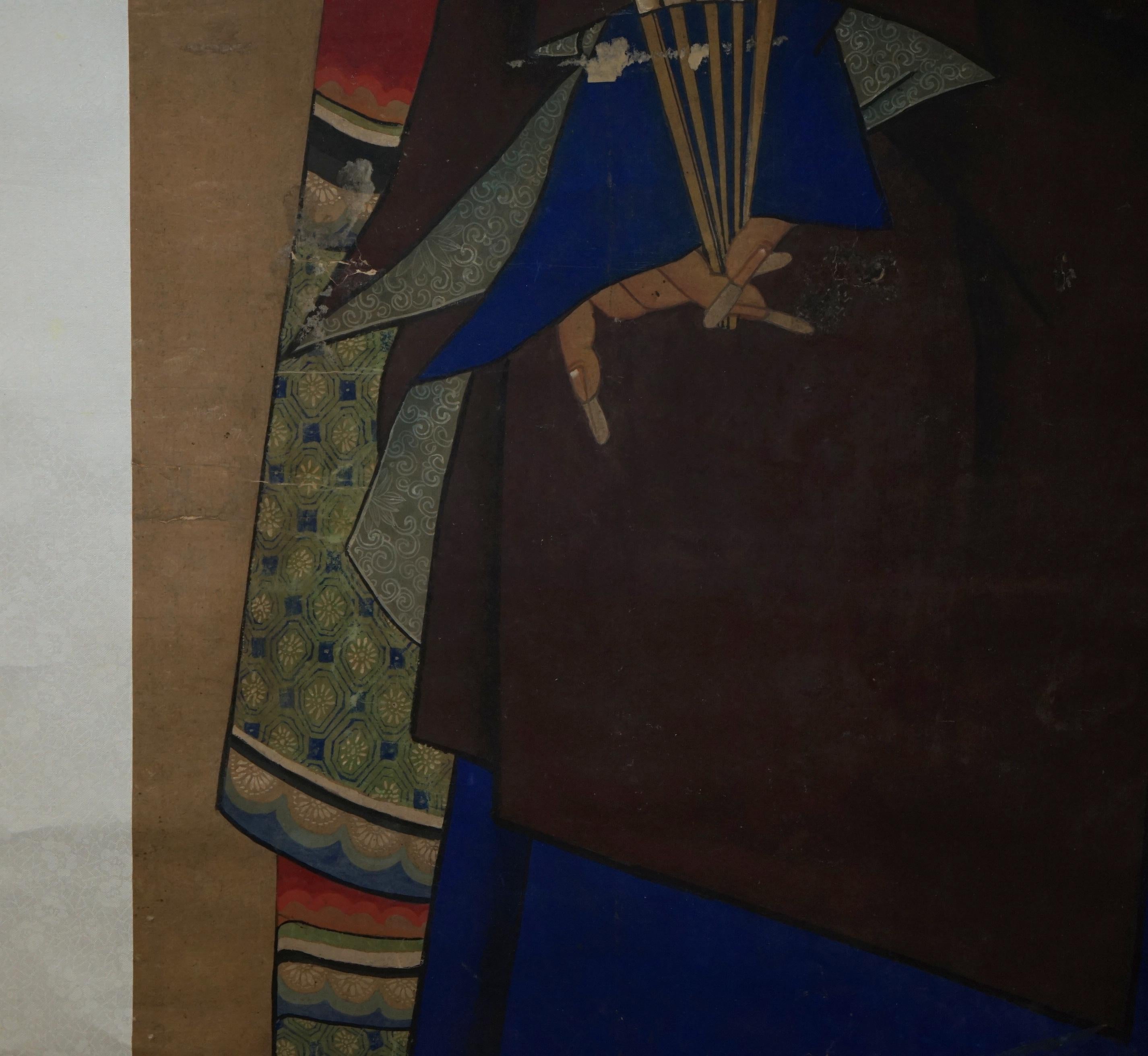 FINE & COLLECTABLE 2.4 METER HIGH ANTIQUE CIRCA 1860 CHINESE ANCESTRAL PORTRAiT en vente 6