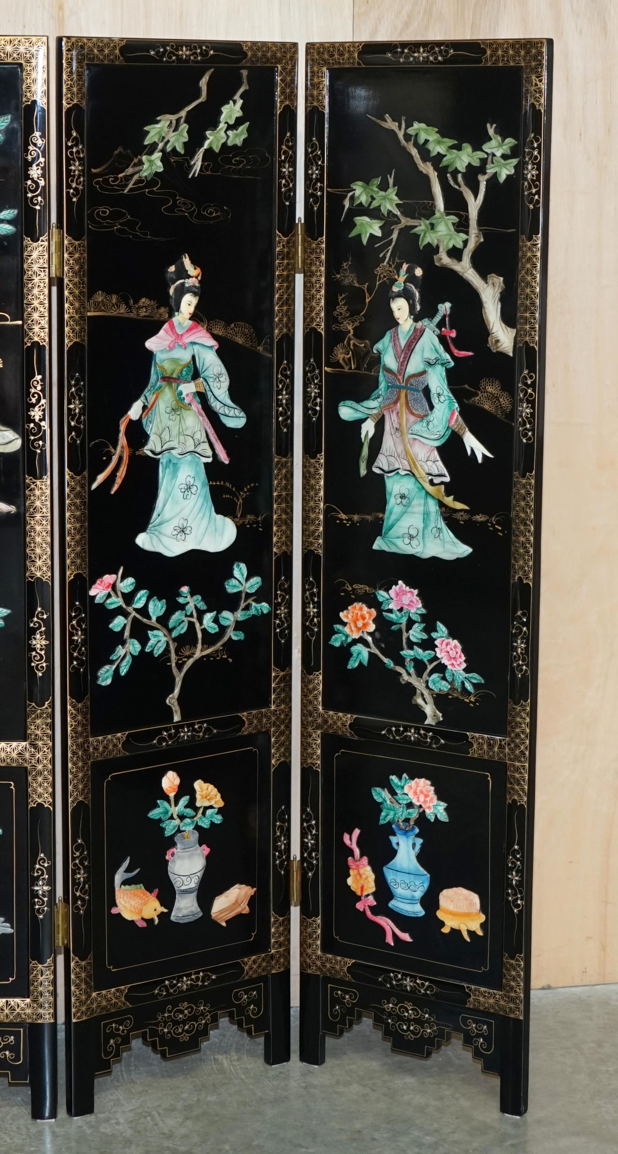 FINE & COLLECTABLE ANTiQUE CHINESE EXPORT SOAPSTONE FOLDING SCREEN ROOM DIVIDER For Sale 5