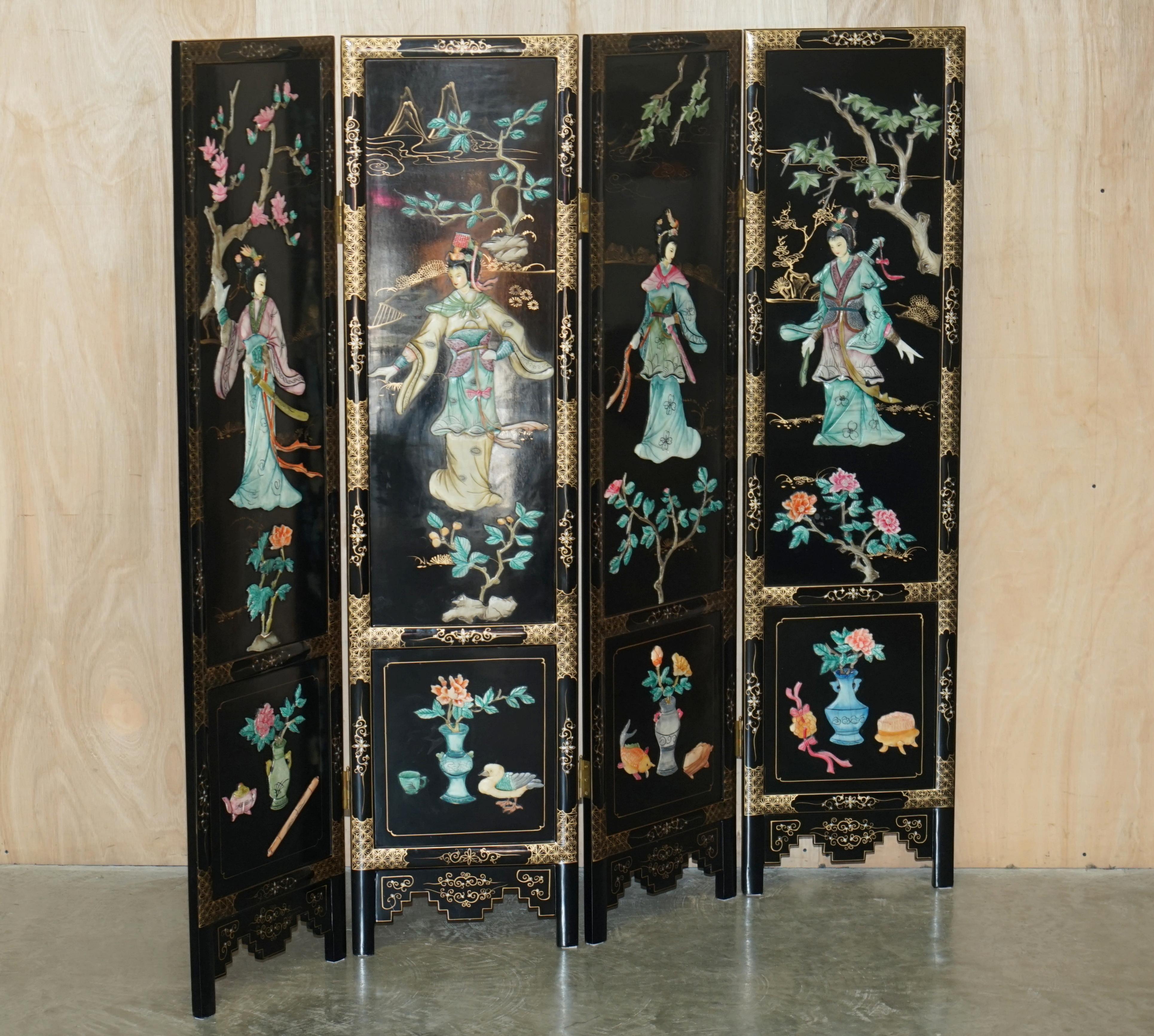 Royal House Antiques

Royal House Antiques is delighted to offer for sale this extremely well made and highly collectable Chinese Export circa 1920’s Soapstone room divider folding screen depicting Geisha Girls 

Please note the delivery fee listed