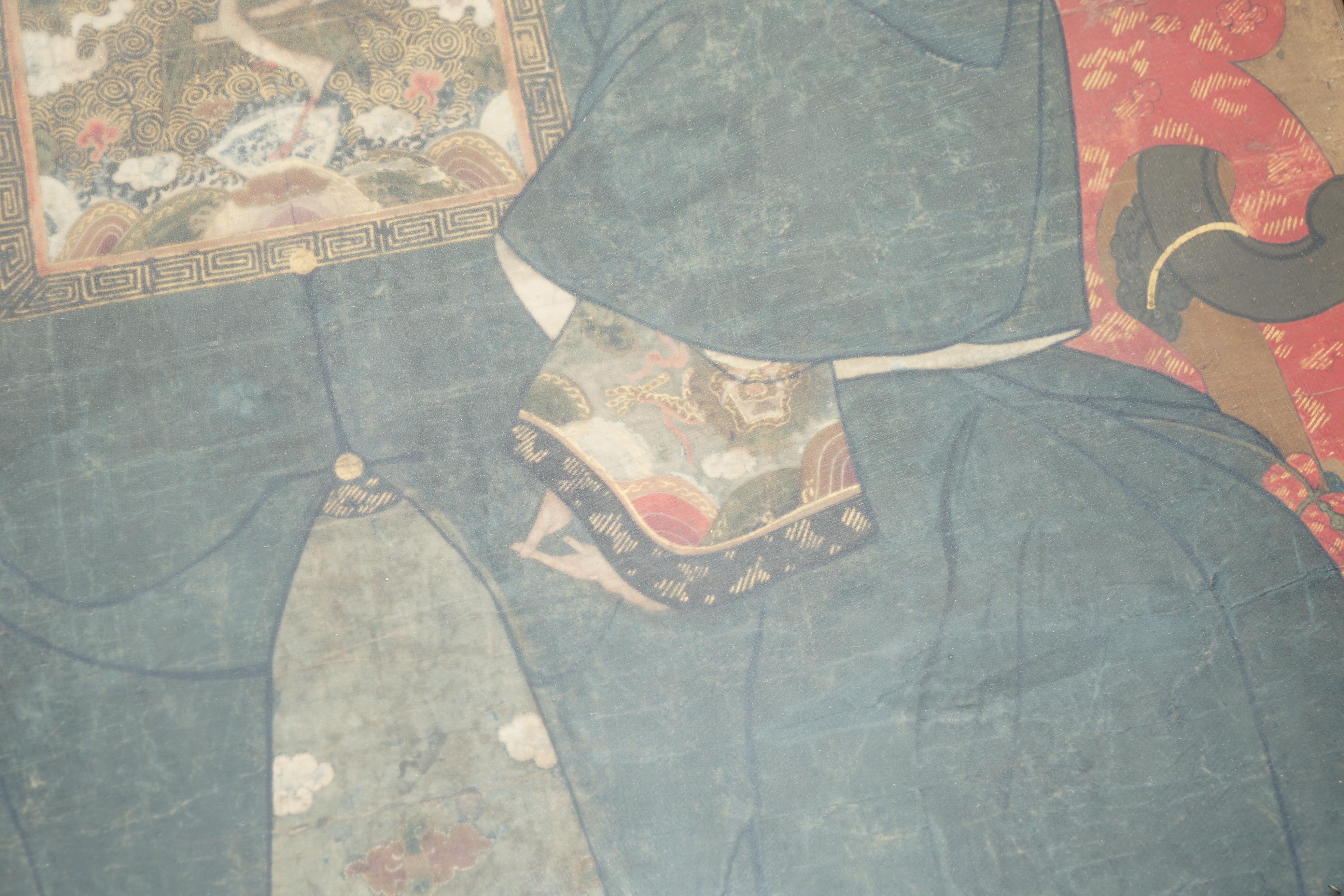 FiNE & COLLECTABLE ANTIQUE CIR 1860 CHINESE ANCESTRAL PORTRAIT IN MUSEUM FRAME For Sale 2