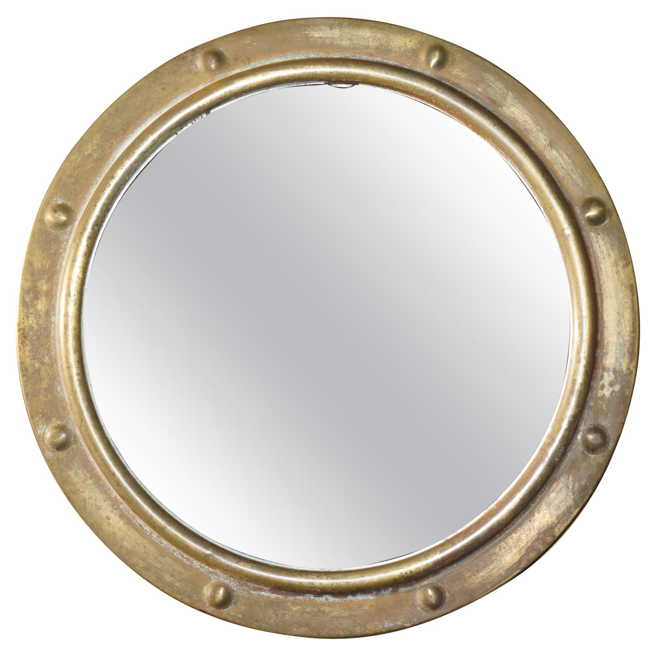 FINE 
COLLECTABLE ANTIQUE ViCTORIAN BRASS FRAMED CONVEX BUTLERS WALL MIRROR For Sale