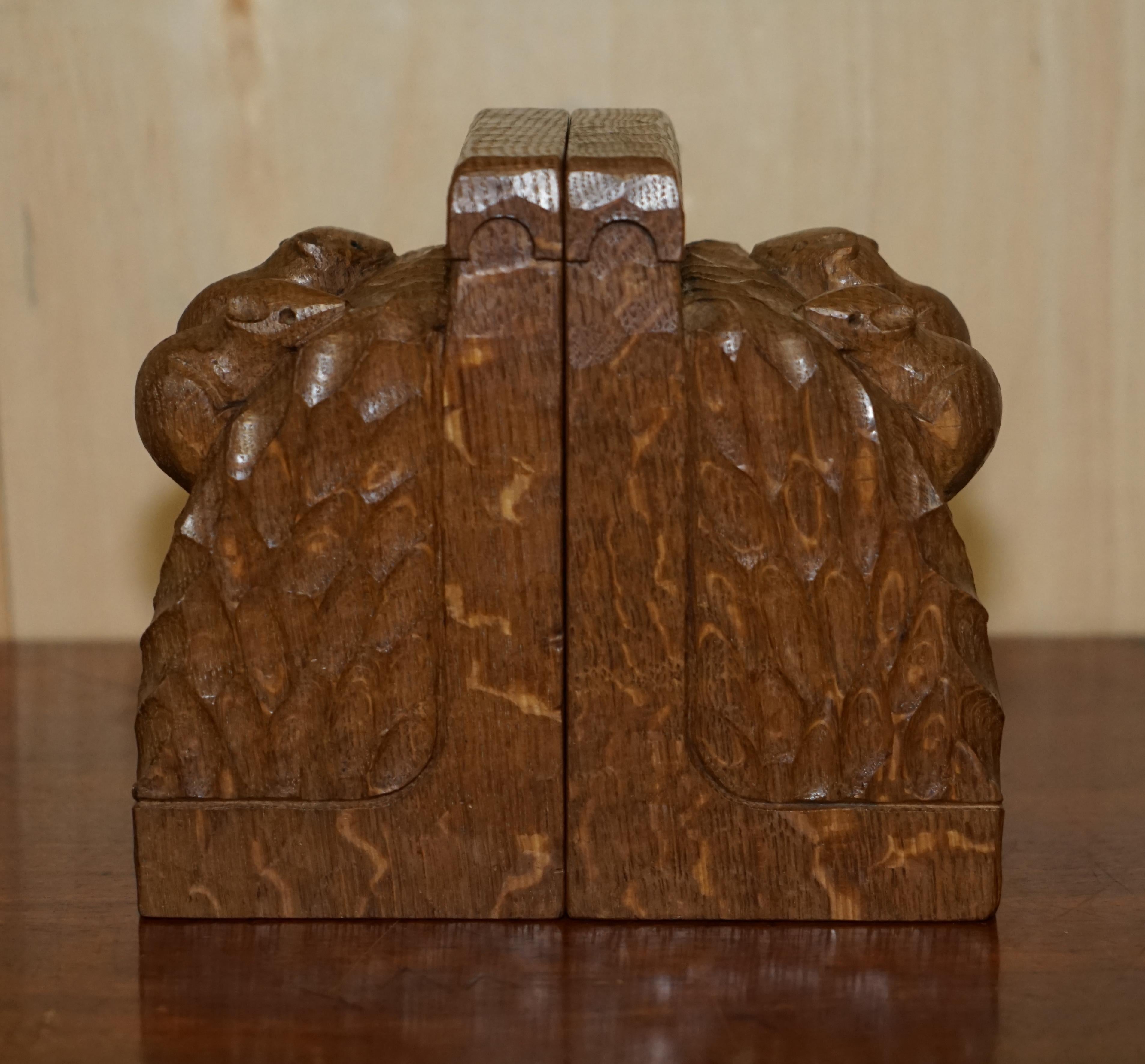 Royal House Antiques

Royal House Antiques is delighted to offer for sale this extremely collectable pair of vintage Robert Mouseman Thompson three mice bookends 

Please note the delivery fee listed is just a guide, it covers within the M25