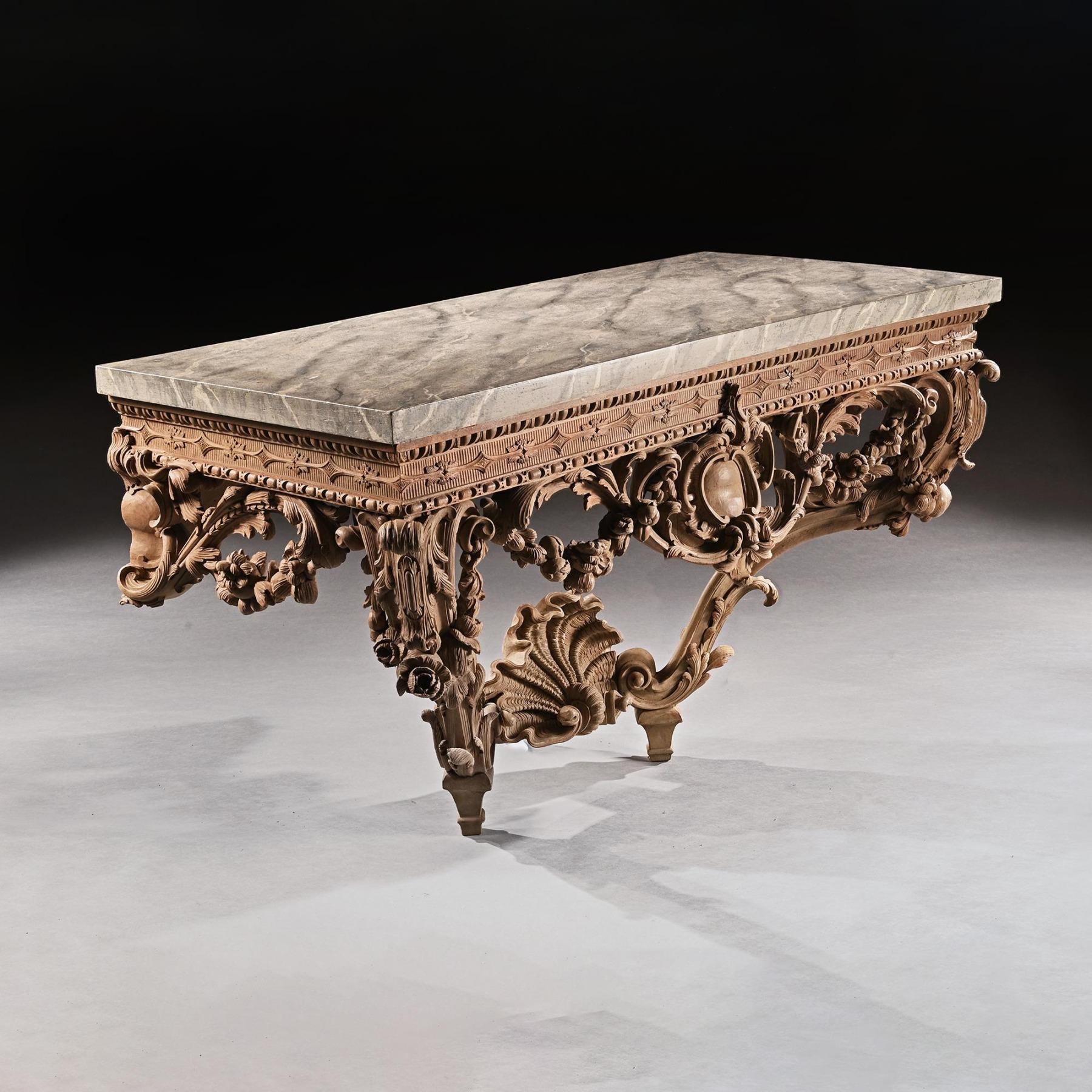 Fine Console Table in the Rococo Style after the Pair from Buxted Park In Good Condition For Sale In Benington, Herts