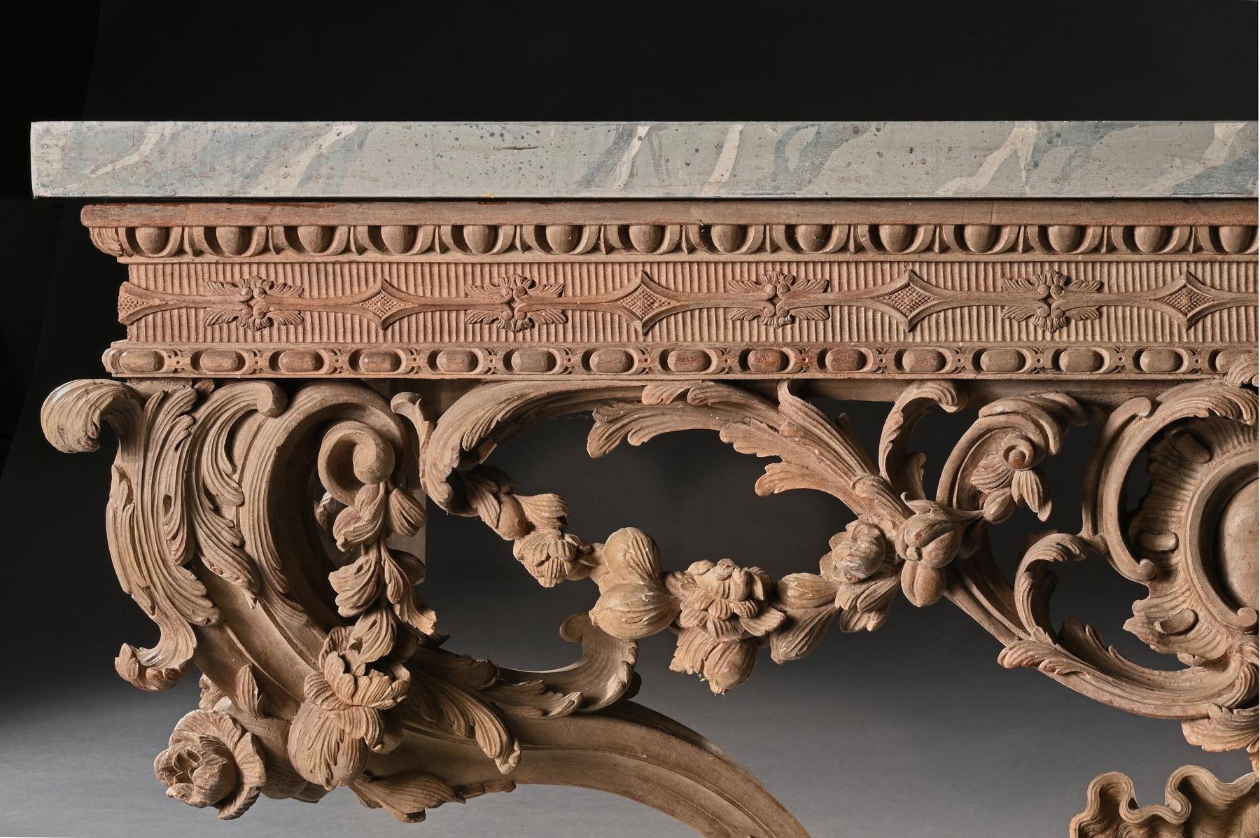 20th Century Fine Console Table in the Rococo Style after the Pair from Buxted Park For Sale