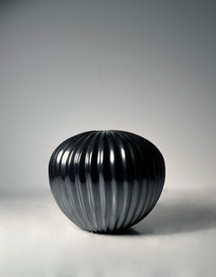 Fine Contemporary Black Ceramic Vase by Hector Ortega / Mata Ortiz