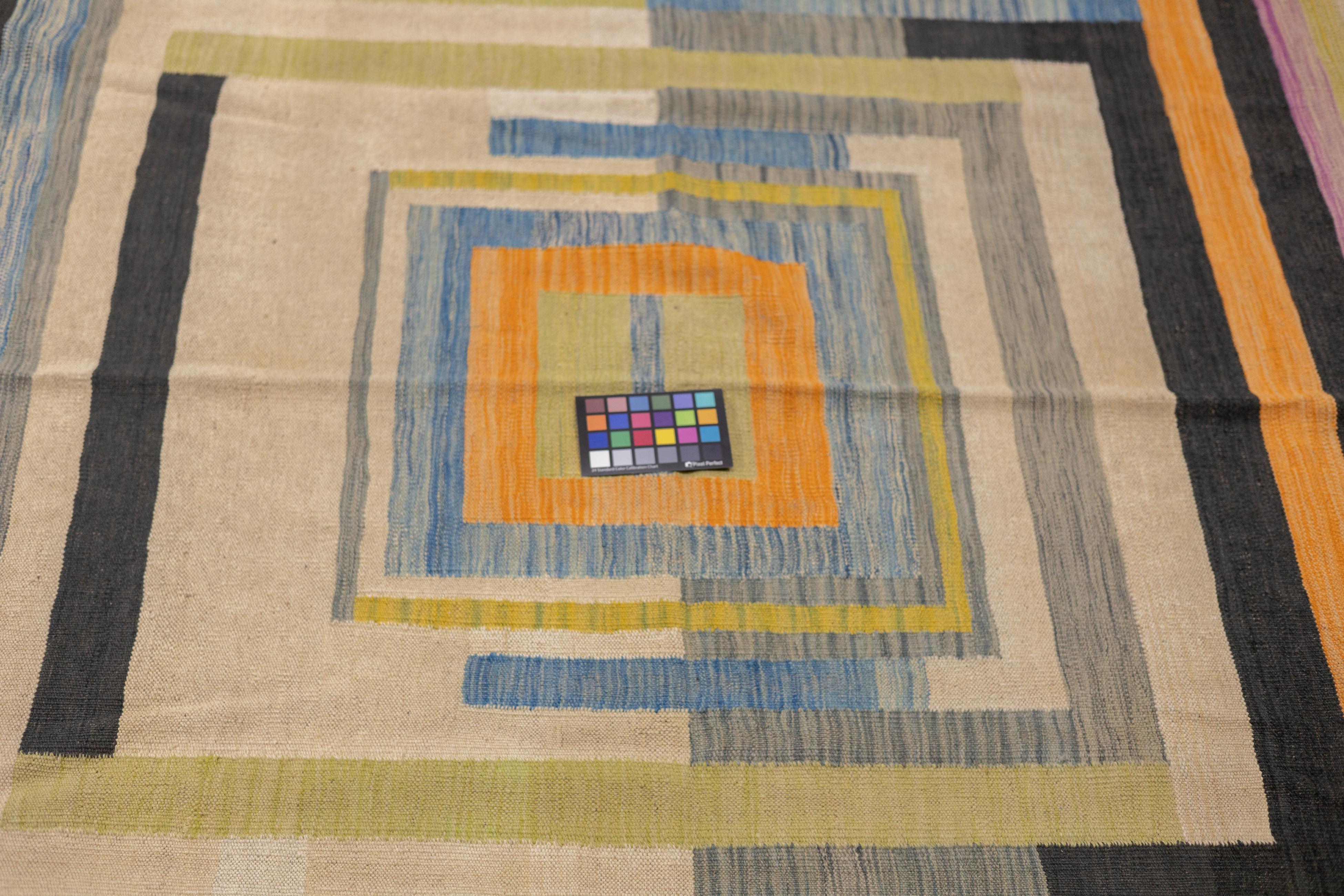 Fine Contemporary Turkish Kilim Flat Weave Wool Rug 5'8