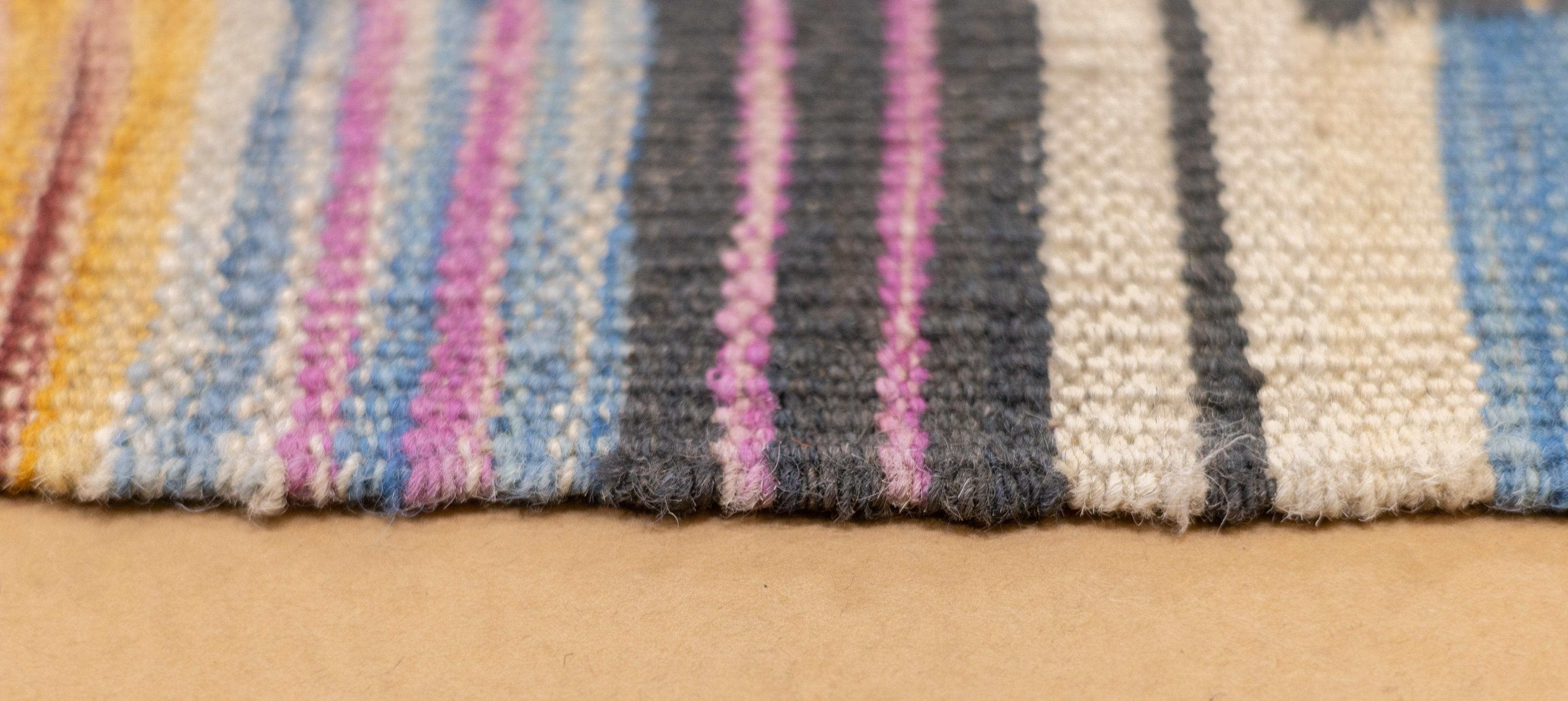Fine Contemporary Turkish Kilim Flat Weave Wool Rug 5'8