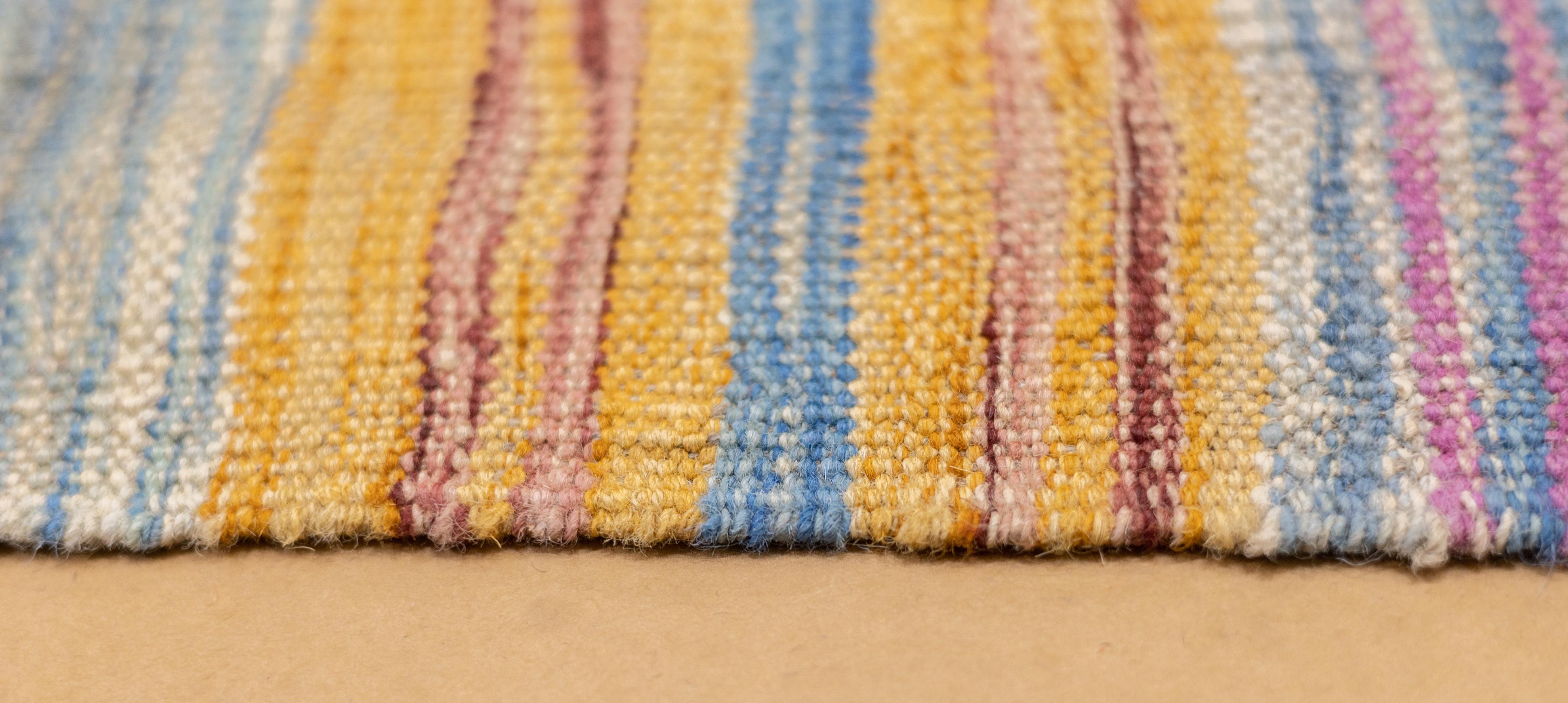 Fine Contemporary Turkish Kilim Flat Weave Wool Rug 5'8