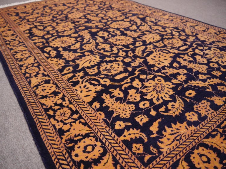 Fine Contemporary Wool and Silk Srinagar Carpet For Sale at 1stDibs