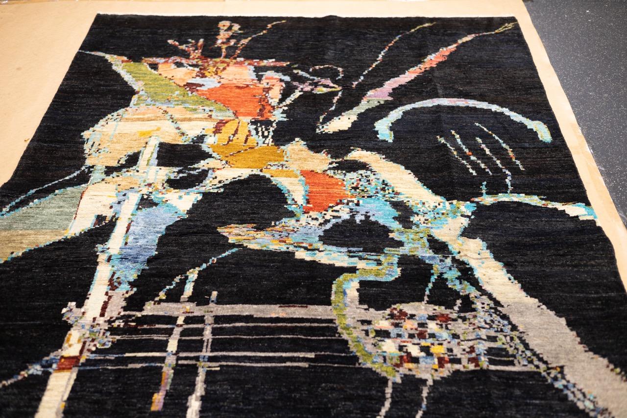 20ième siècle Tapis de laine contemporain 5'6