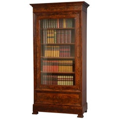 Fine Continental Flamed Mahogany Bookcase