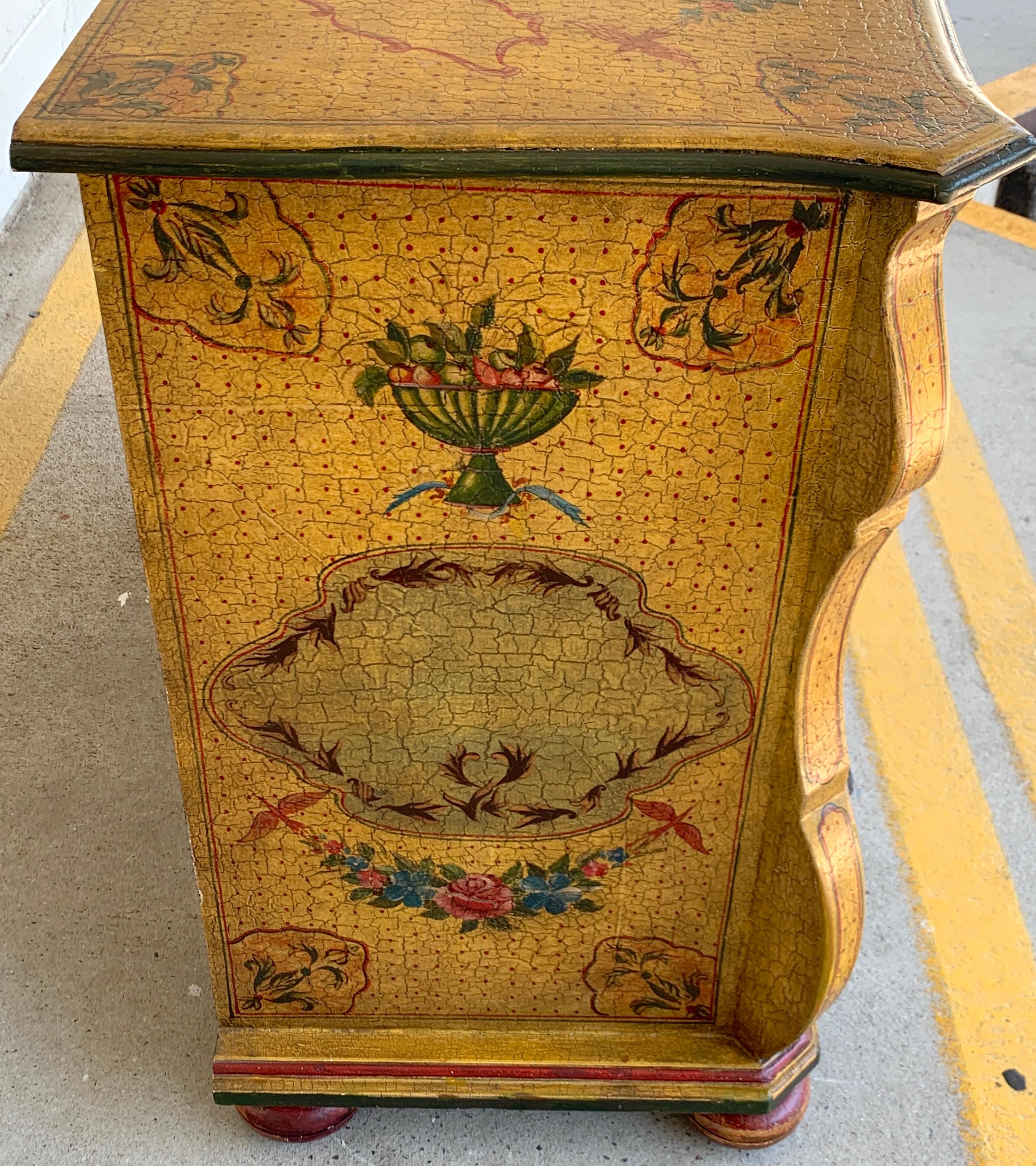 Fine Continental Neoclassical Painted Bombe Commode For Sale 4