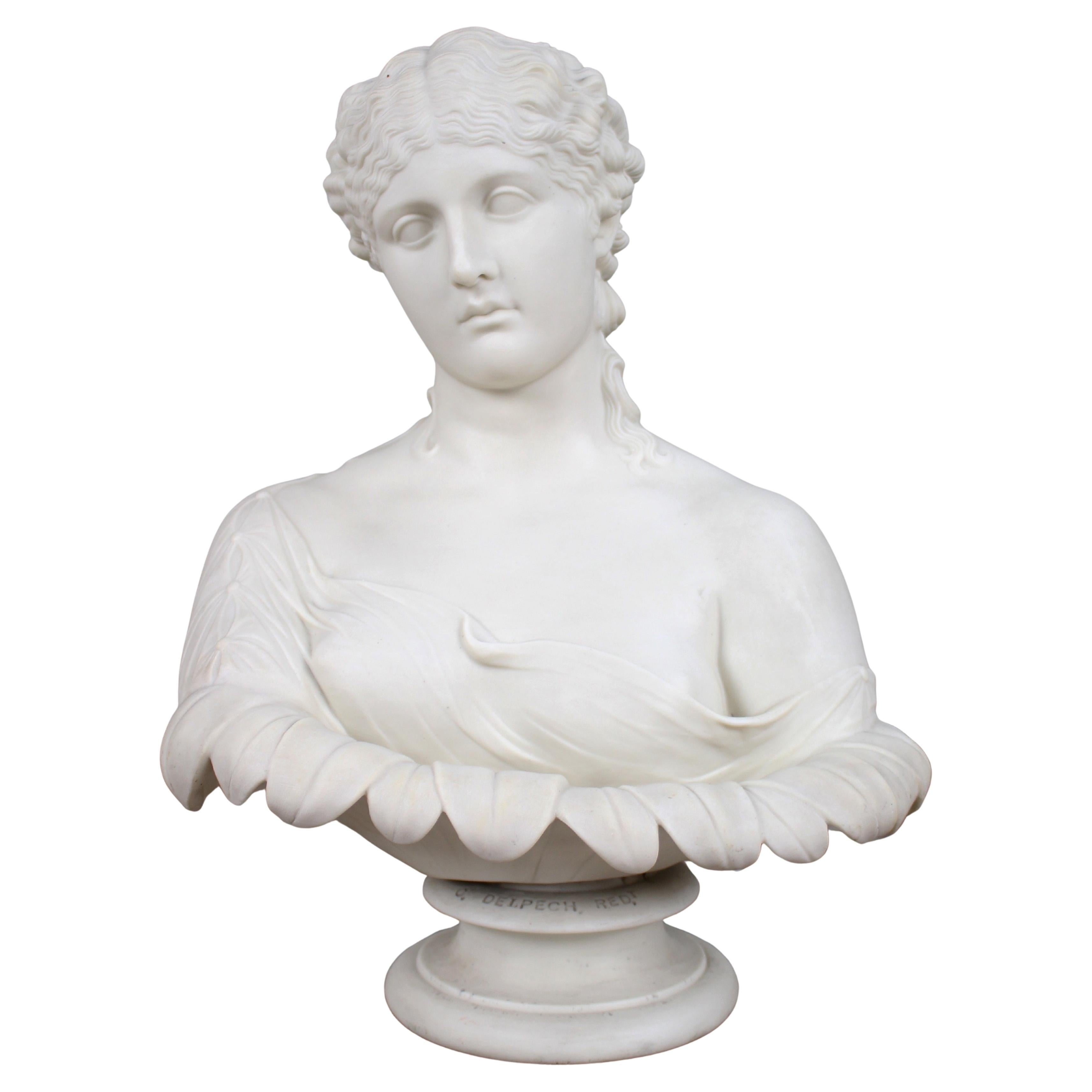 Fine Copeland Parian C.Delpech Busto Clytie in vendita