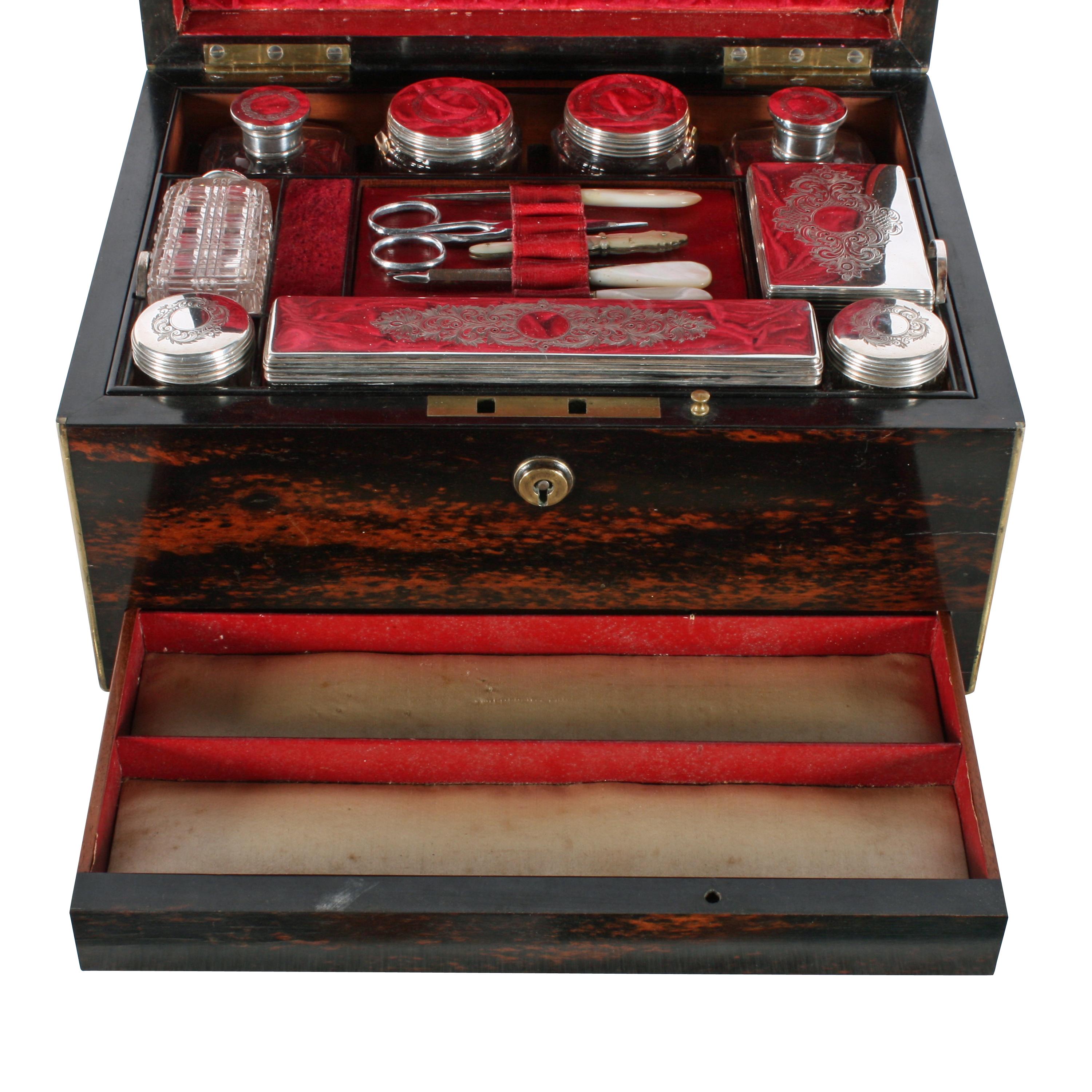 Mid-19th Century Fine Coromandel Jewelry and Dressing Box For Sale