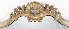 Fine Craved Silver Gilt Scallop Crown Rectangle Antique Wall Mirror MINT!