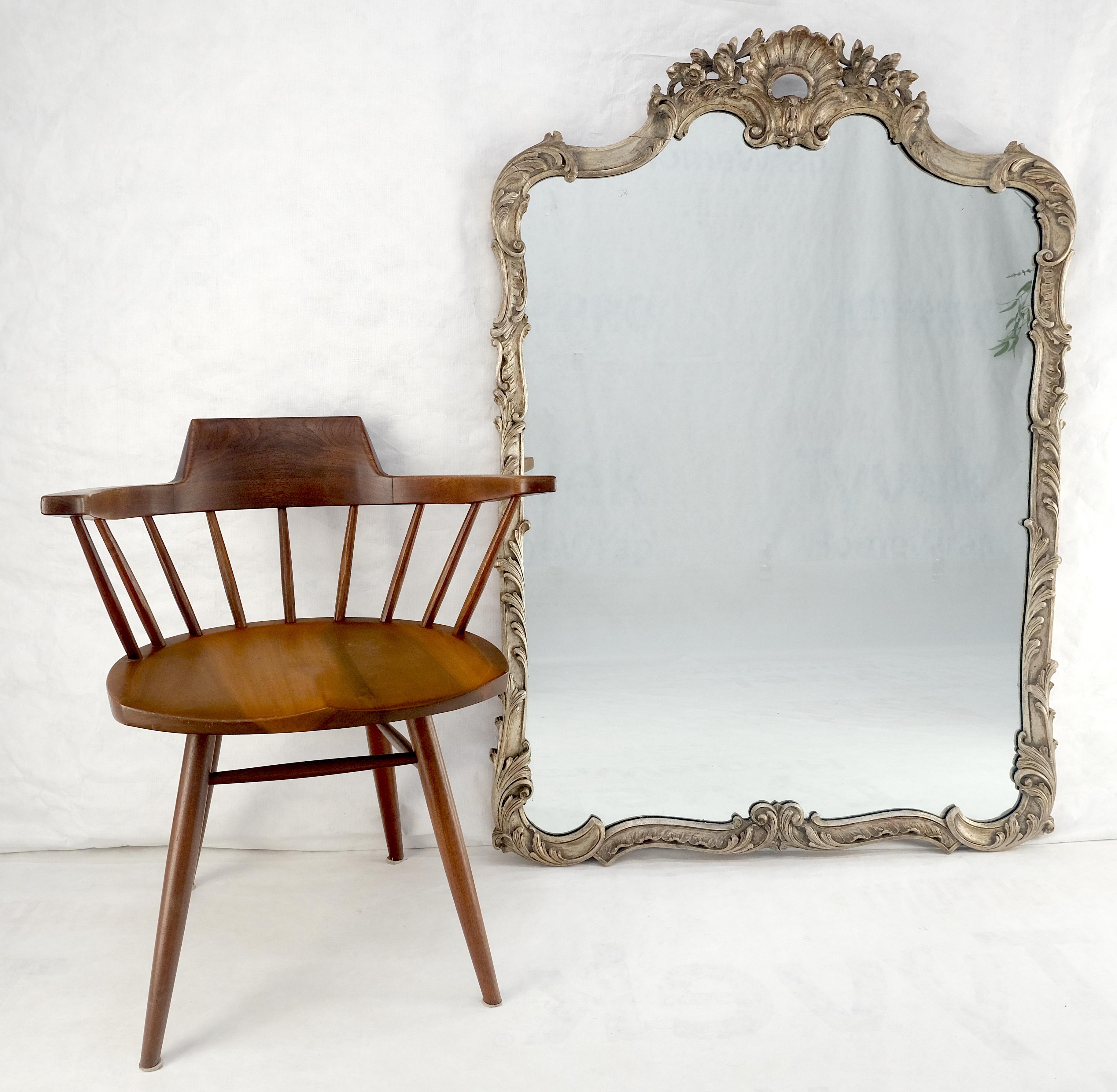 Miroir ancien rectangulaire à couronne festonnée en argent doré MINT ! Bon état - En vente à Rockaway, NJ