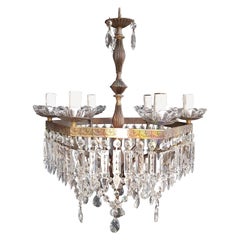 Plafonnier ancien lustre en cristal fin lustre à suspension lustre