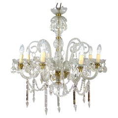 Vintage Fine Crystal French Eight-Arm Lustre Chandelier