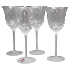 Fine Crystal Stemware Frosted Swirl Weinkelche Satz von 4
