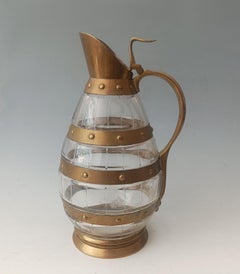 Jarra de vino de cristal Gustave Serrurier-Bovy. c.1900 Decoración Arts & Crafts