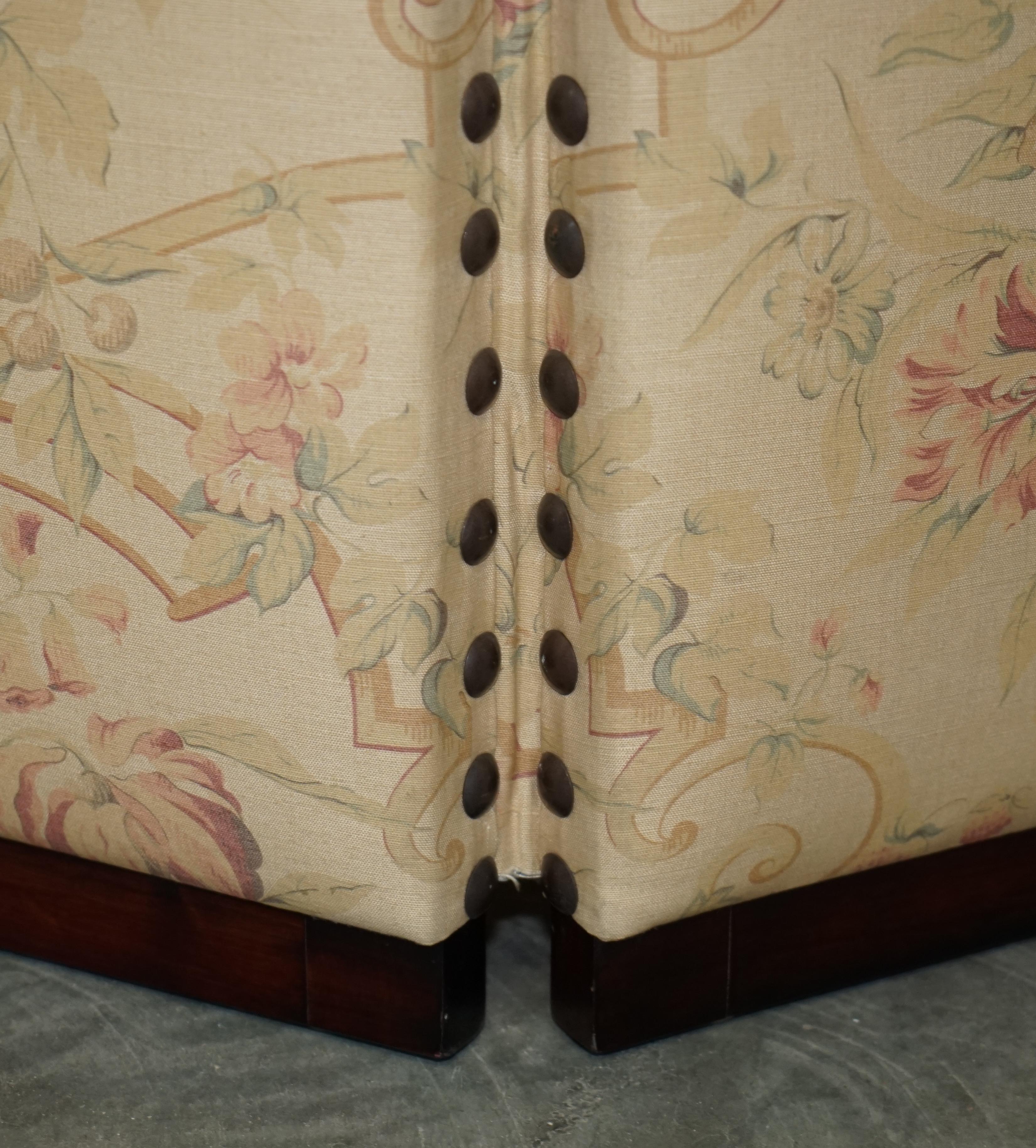 Fine Custom Made George Smith Chelsea Hardwood & Floral Upholstered Room Divider For Sale 3