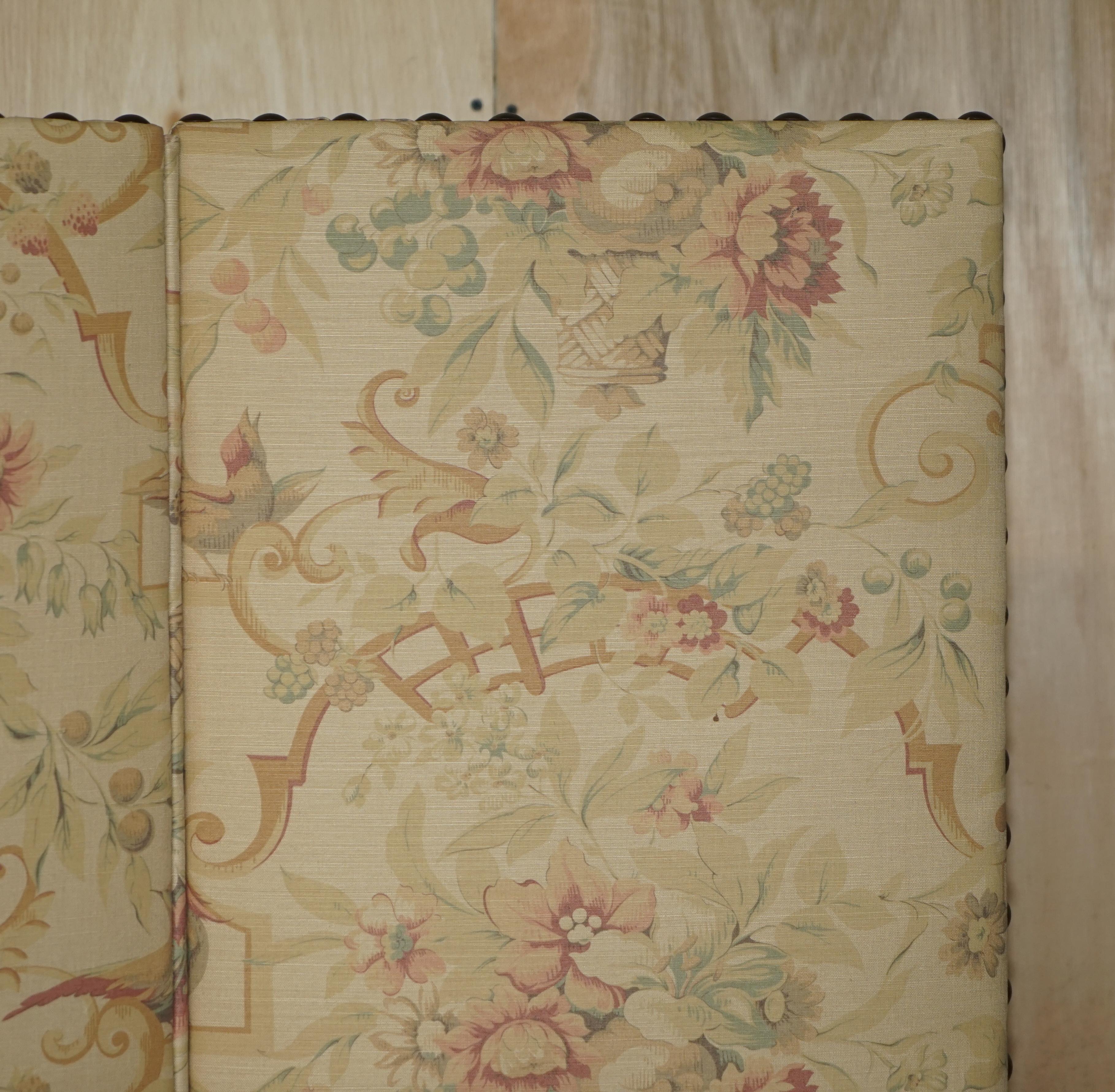 FiNE CUSTOM MADE GEORGE SMITH CHELSEA HARDWOOD & FLORAL UPHOLSTERED ROOM DIVIDER im Angebot 7