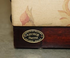 FiNE CUSTOM MADE GEORGE SMITH CHELSEA HARDWOOD & FLORAL UPHOLSTERED ROOM DIVIDER