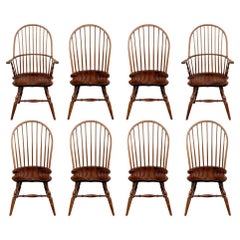Fine Custom Set Of Eight "The Windsor Workshop" Hand Crafted Chairs