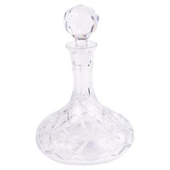 Antique Fine Cut Crystal Liquor Decanter Bottle 