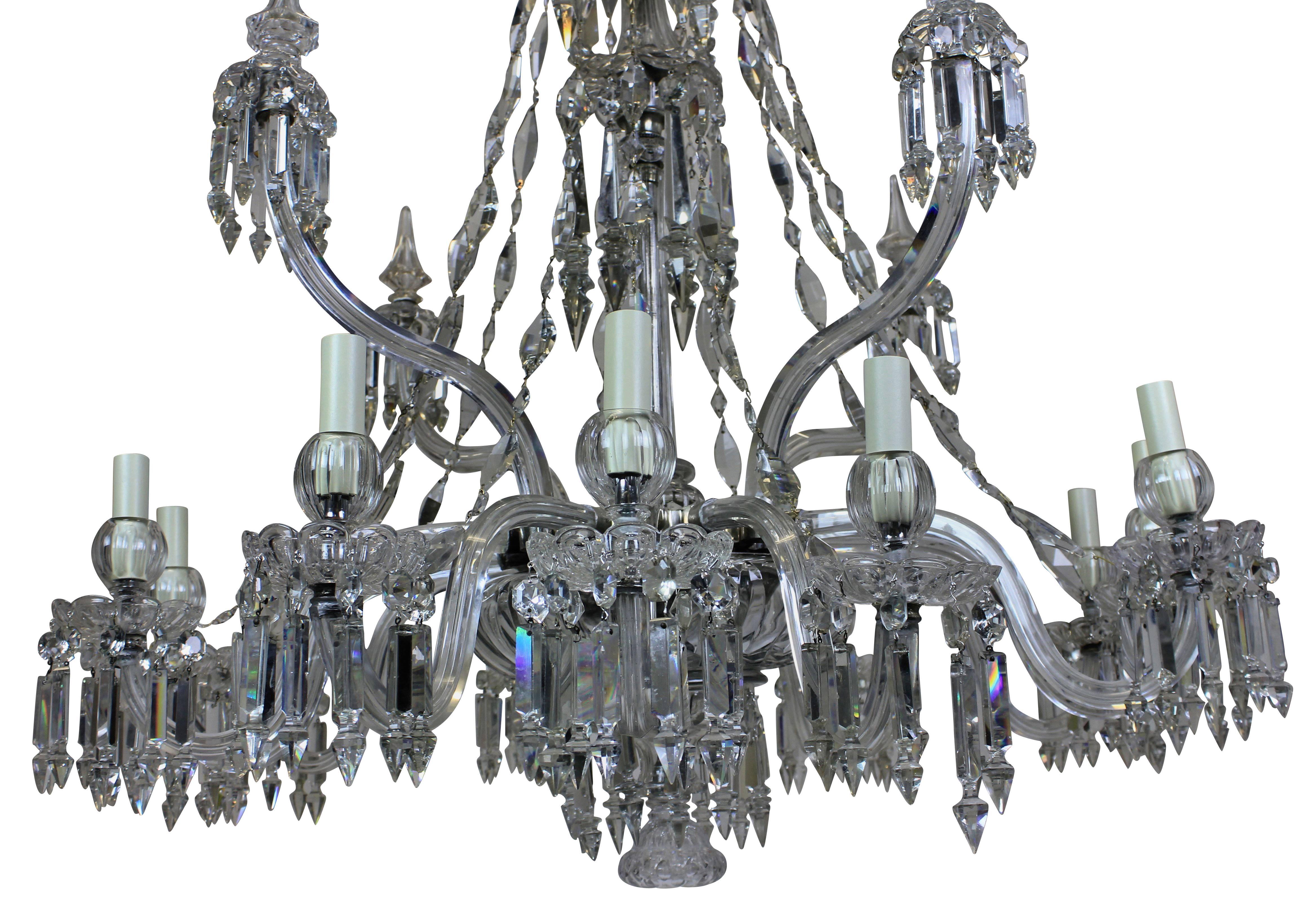 Fine Cut-Glass Chandelier by F & C Osler In Good Condition In London, GB