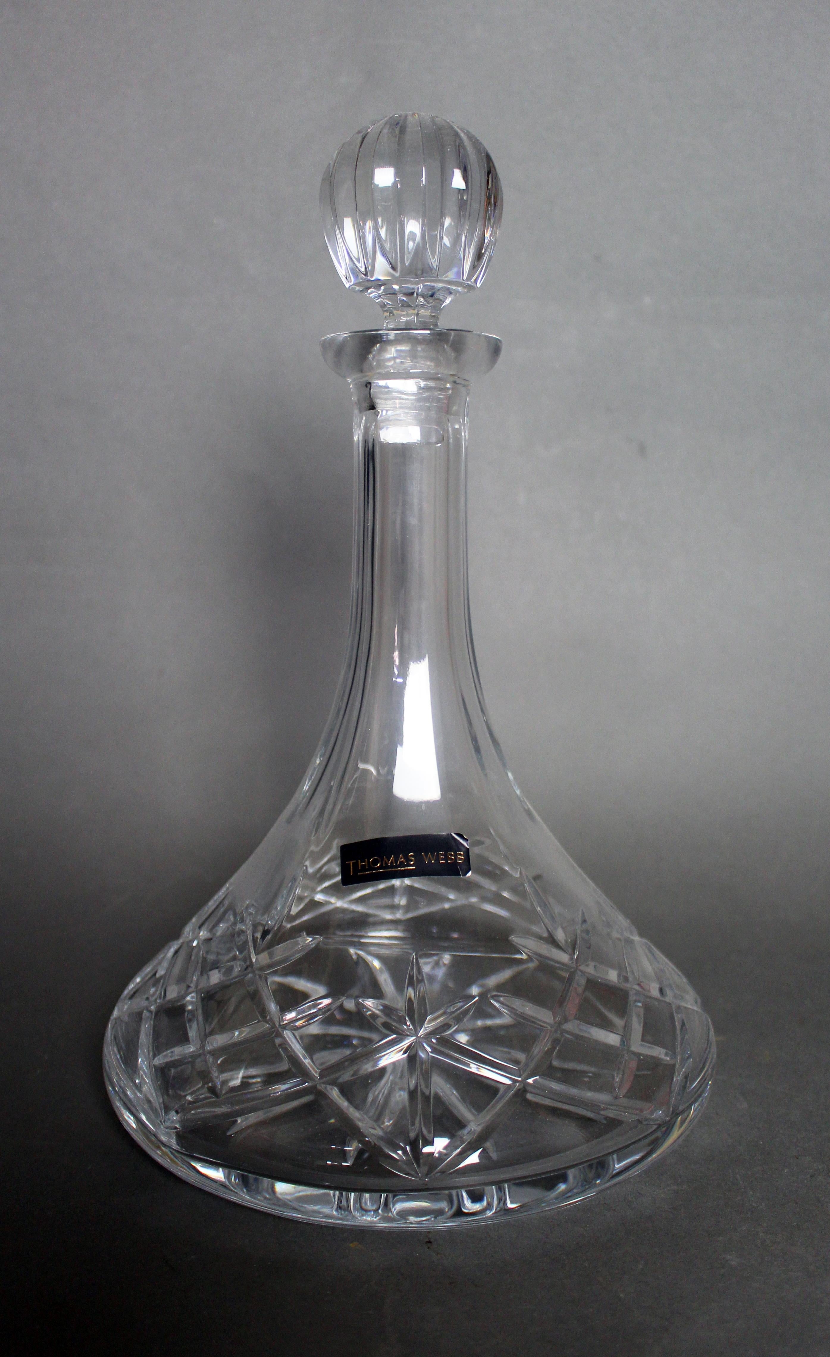 Fine cut glass Thomas Webb crystal ships decanter


Measures: Width: 18 cm

Height: 28 cm

Excellent condition. No chips or cracks. Appears to have had no use, or very minimal only. Original sticker to side as pictured.