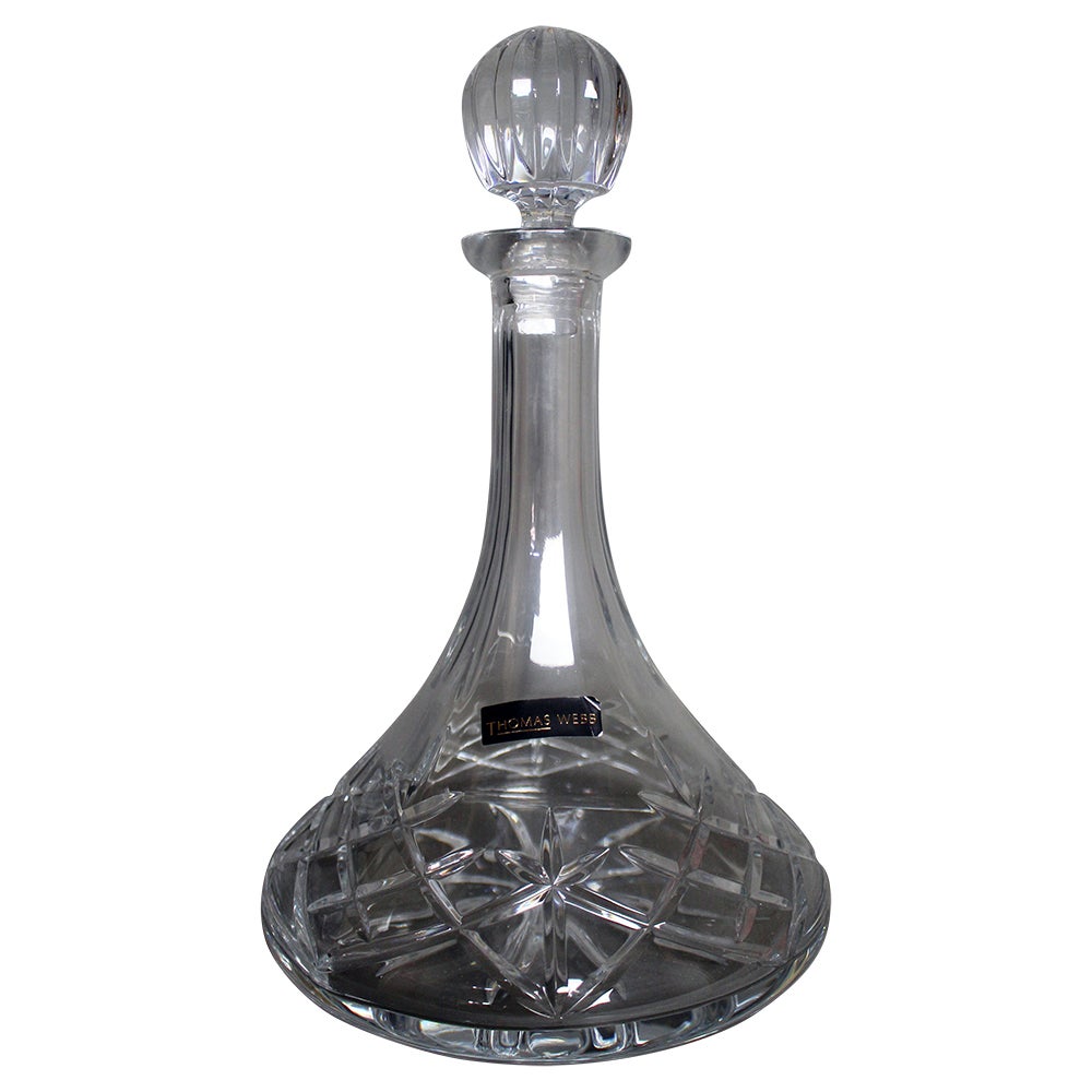 Fine Cut Glass Thomas Webb Crystal Ships Decanter