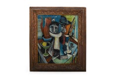 Peinture à l'huile danoise expressionniste abstraite des années 1930