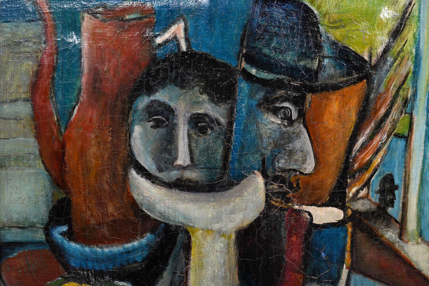 Dänisches expressionistisches / abstraktes Ölgemälde 1930er Jahre (Expressionismus) im Angebot