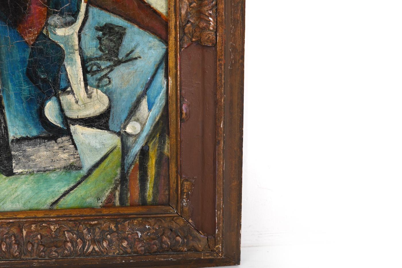 Canvas Fine Danish Expressive / Abstract Oilpainting 1930s For Sale