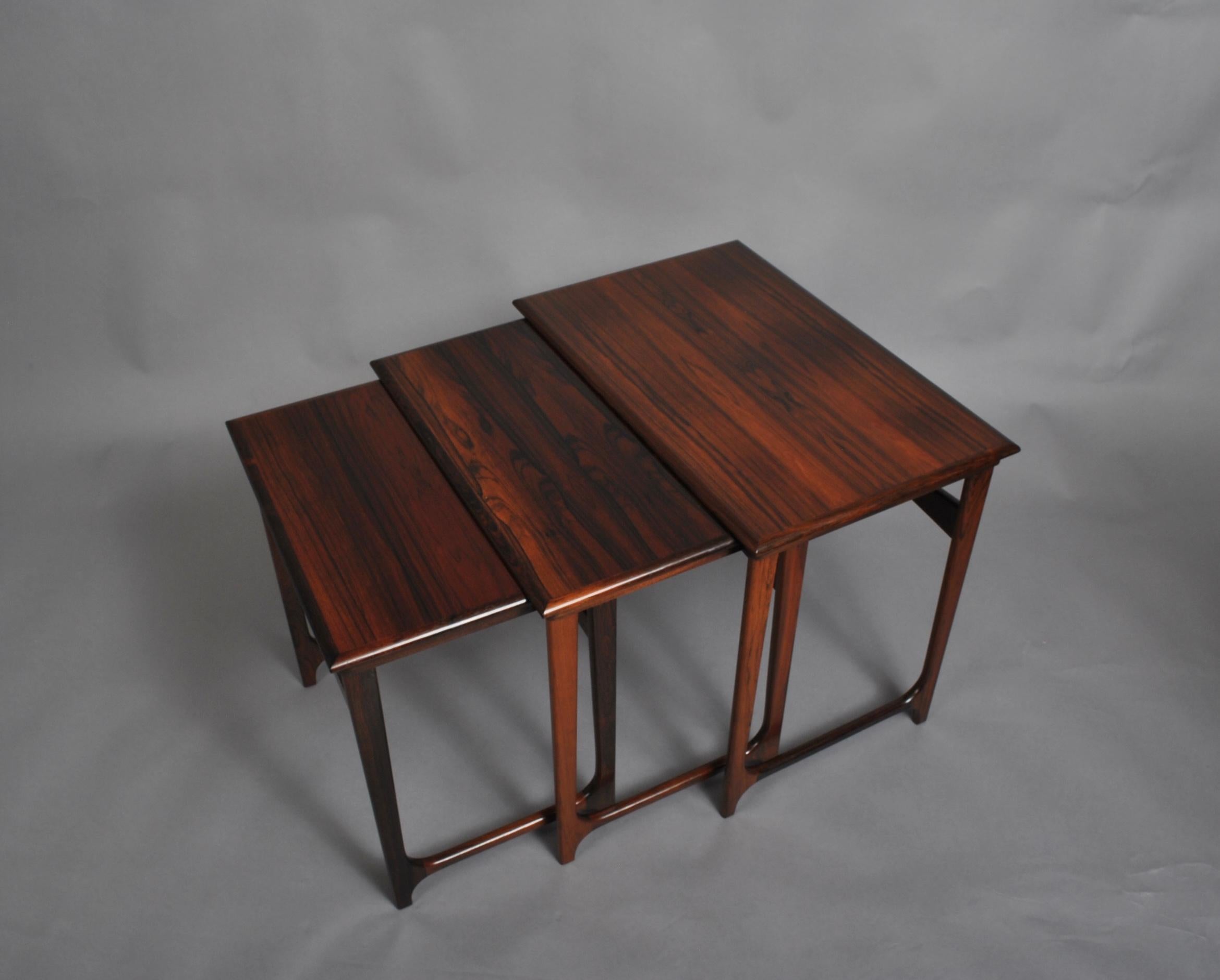20th Century Fine Danish Midcentury Nesting Tables, BC Mobler