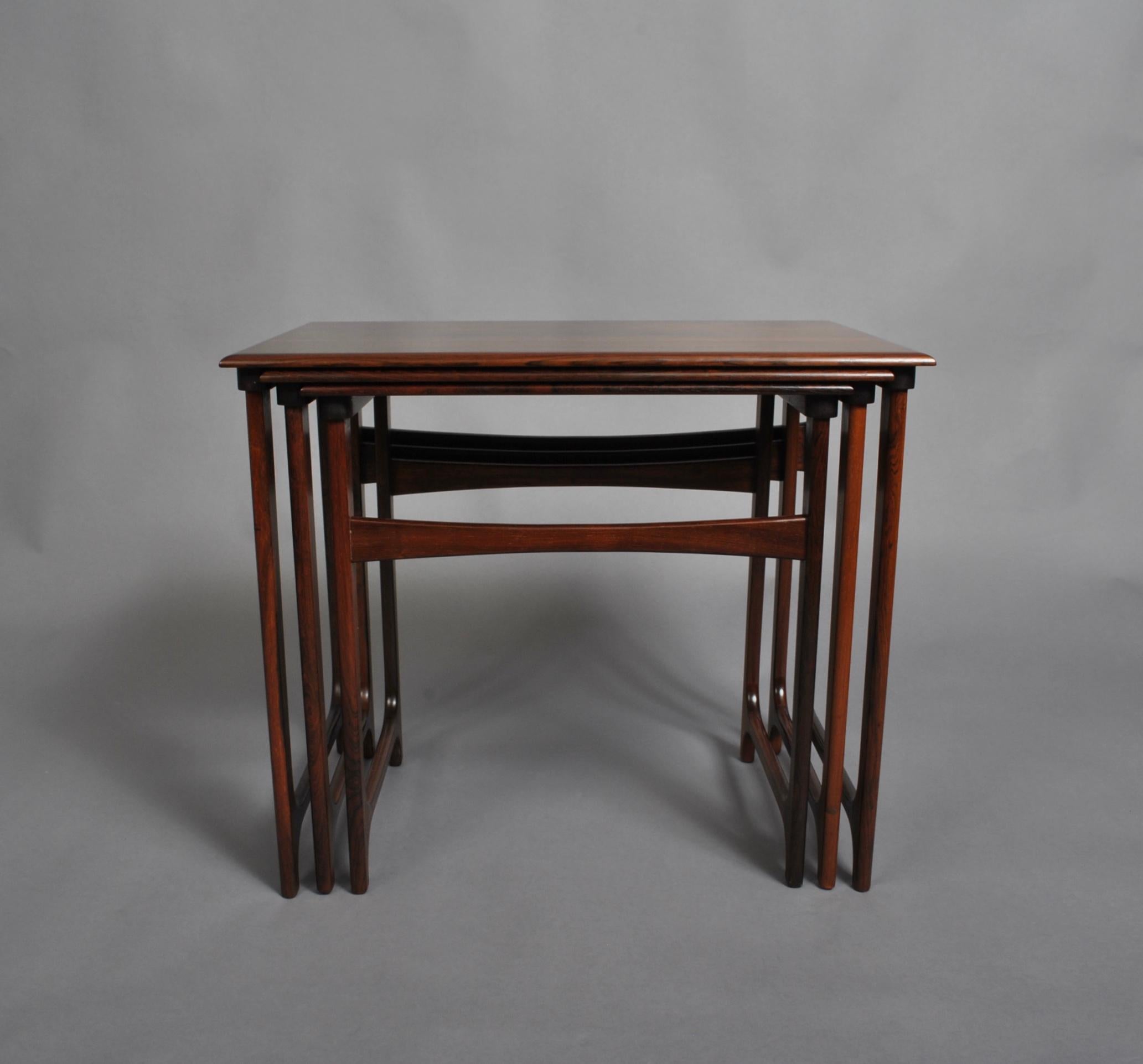Hardwood Fine Danish Midcentury Nesting Tables, BC Mobler