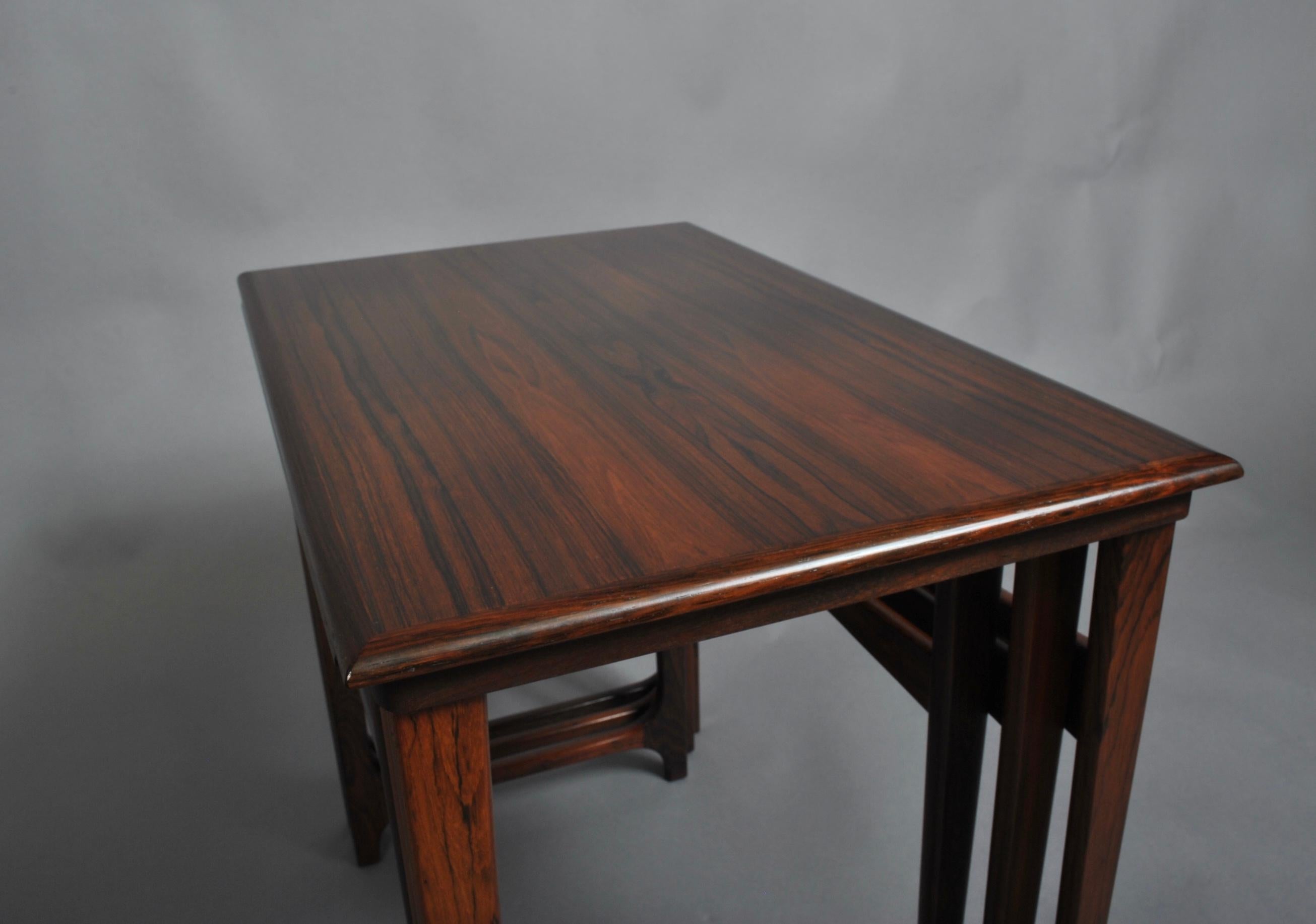Fine Danish Midcentury Nesting Tables, BC Mobler 3