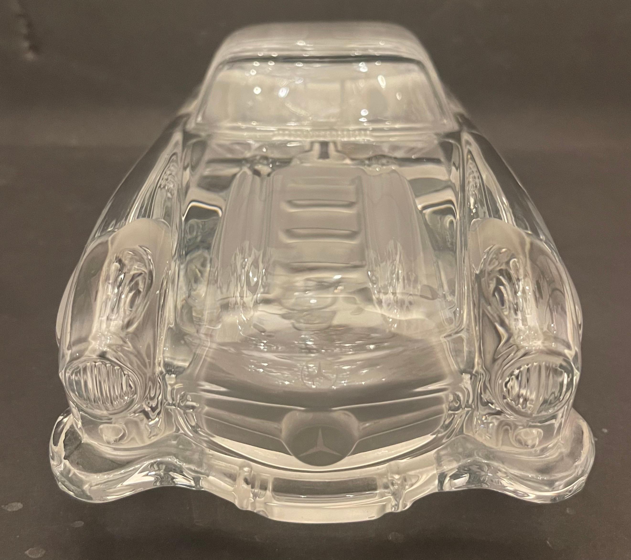 French Fine Daum Mercedes Benz 300 SL Gullwing Vintage Art Glass Signed Car Sculpture